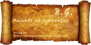 Macskási Gabriella névjegykártya