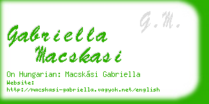 gabriella macskasi business card